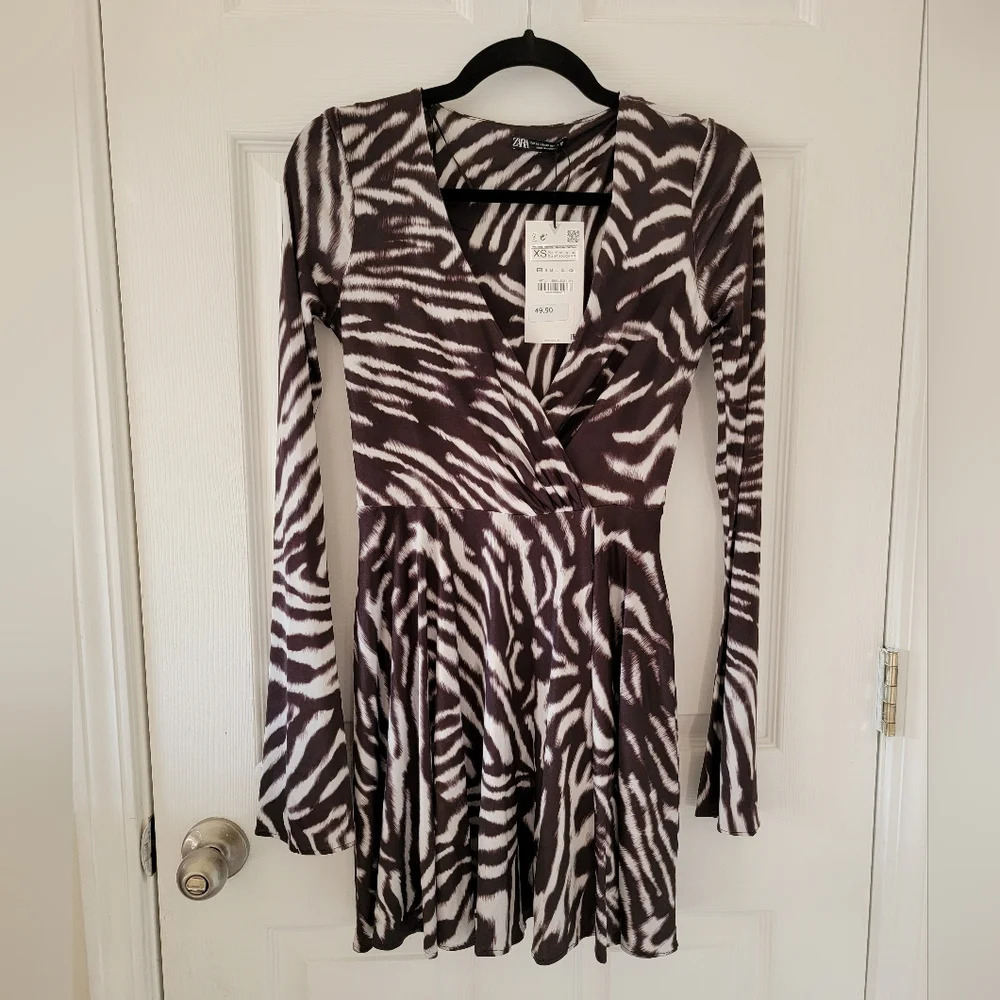 Zara Zebra Printed Dress NWT - Picture 7 of 12